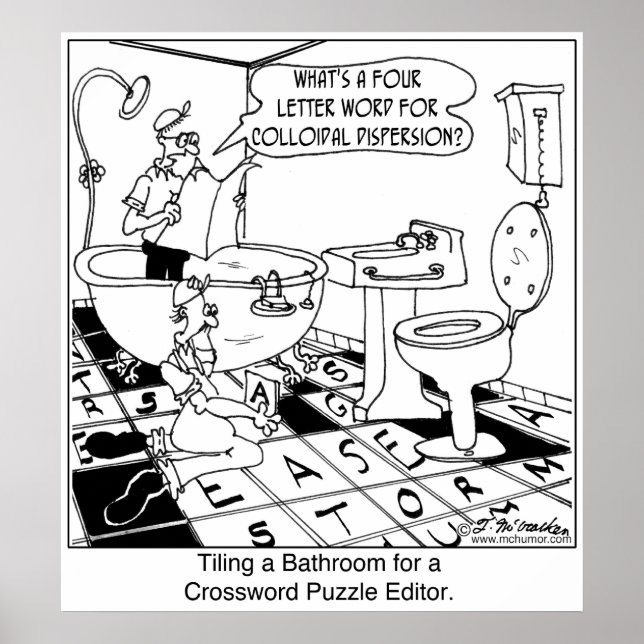 Crossword Editor's Bathroom Tile Poster (Front)