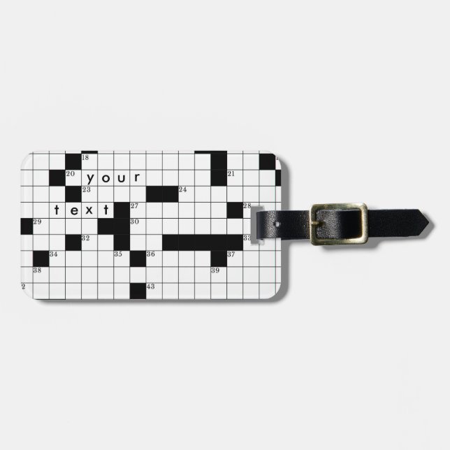Crossword Grid Luggage Tag (Front Horizontal)