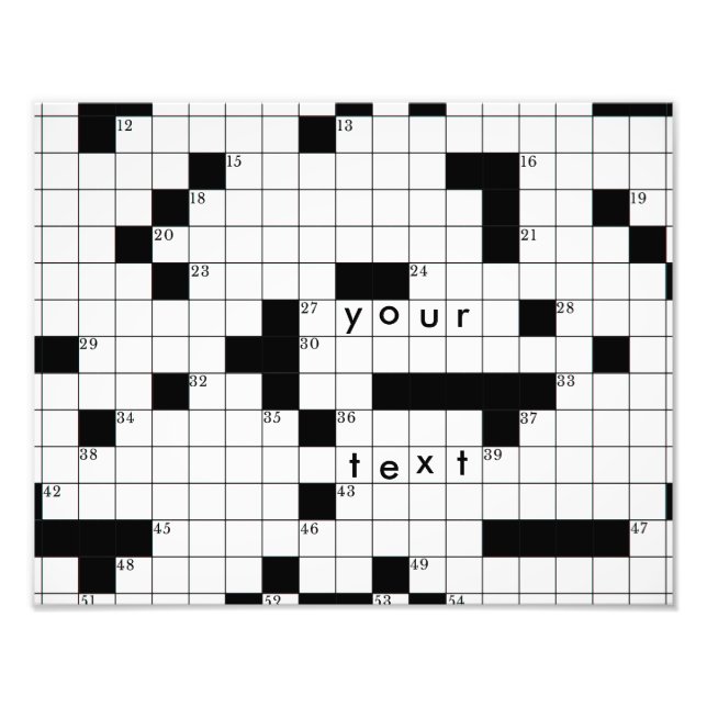 Crossword Grid Photo Print (Front)