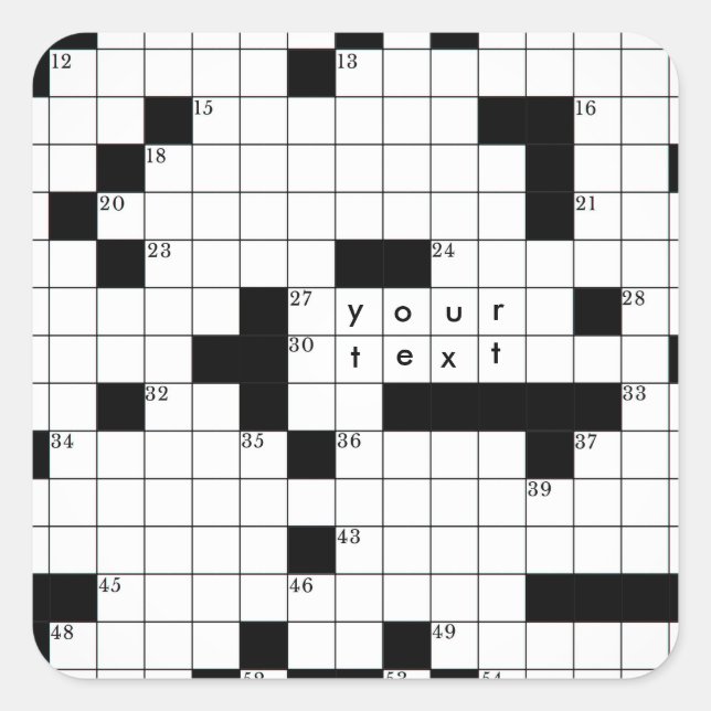 Crossword Grid Square Sticker (Front)