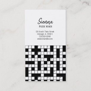 Crossword pattern business card