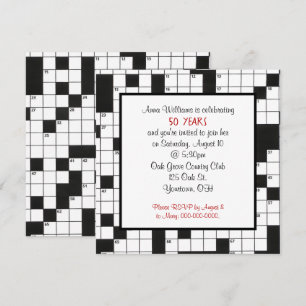 crossword puzzle-birthday party invite