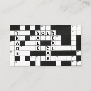 Crossword Puzzle Car Dealer Business Business Card