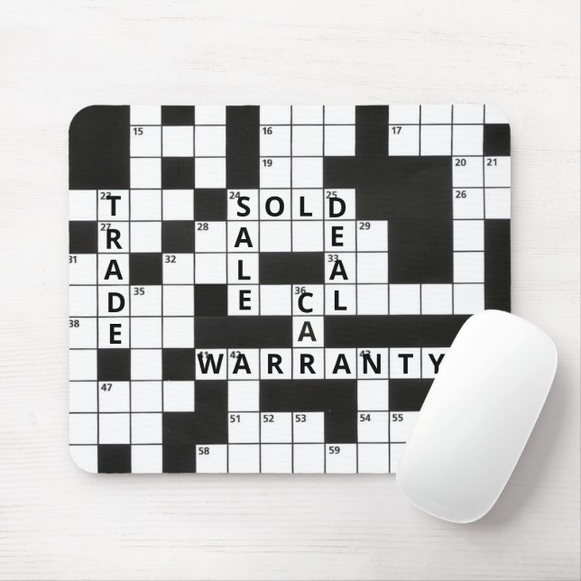 Crossword Puzzle Car Dealership Mouse Mat (With Mouse)