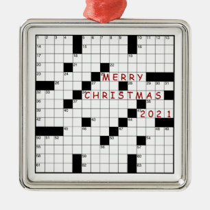 Crossword Puzzle ~ Changeable Year Metal Tree Decoration