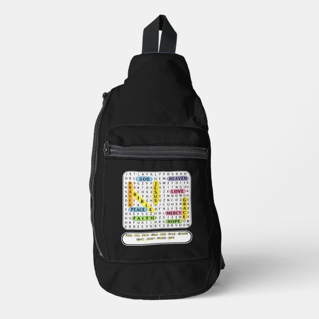 Crossword Puzzle - Christian Sling Bag (Front)