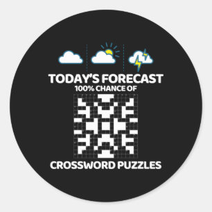 Crossword Puzzle Crossword Puzzle Classic Round Sticker