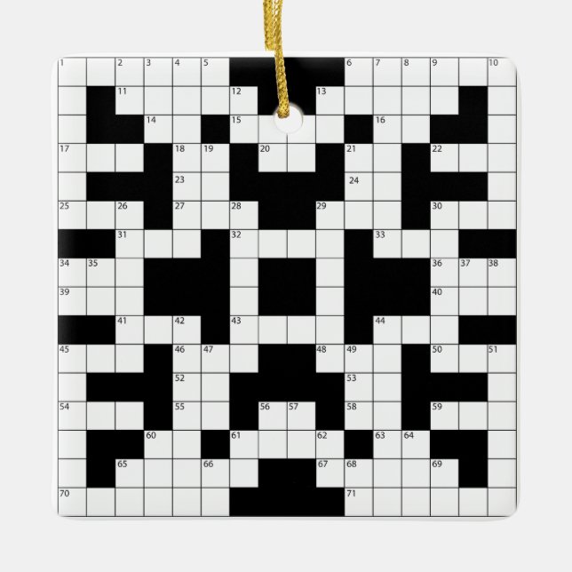 Crossword Puzzle Design Ornament (Front)