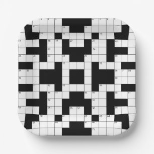 Crossword Puzzle Design Paper Plate