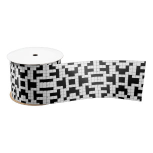 Crossword Puzzle Design Ribbon Satin Ribbon
