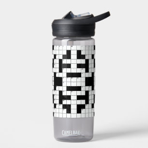 Crossword Puzzle Design Water Bottle