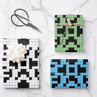 Crossword Puzzle Design Wrapping Paper Set