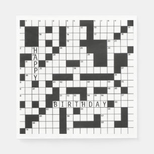 crossword puzzle for birthday party napkin