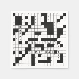 crossword puzzle for birthday party napkin