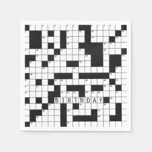 crossword puzzle for birthday party napkin