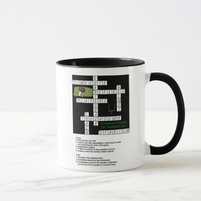 Crossword Puzzle for Football Fans Mug (Right)