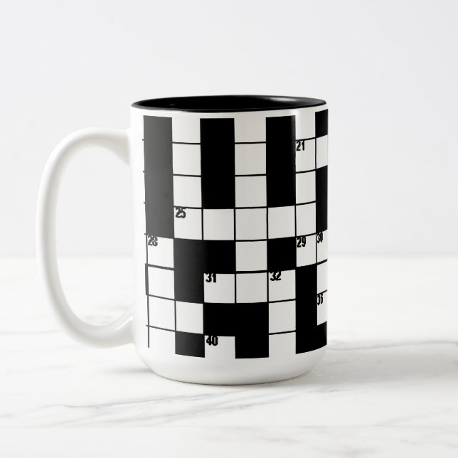 Crossword Puzzle Grid Pattern Mug (Left)
