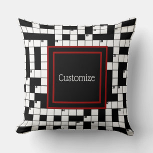 Crossword Puzzle Grid Pattern Throw Pillow
