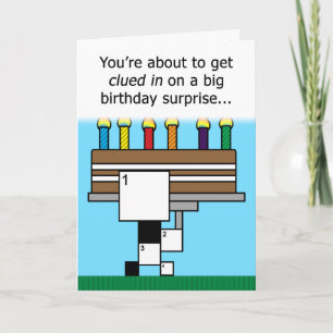 Crossword Puzzle Happy Birthday Card (9x9 Grid)