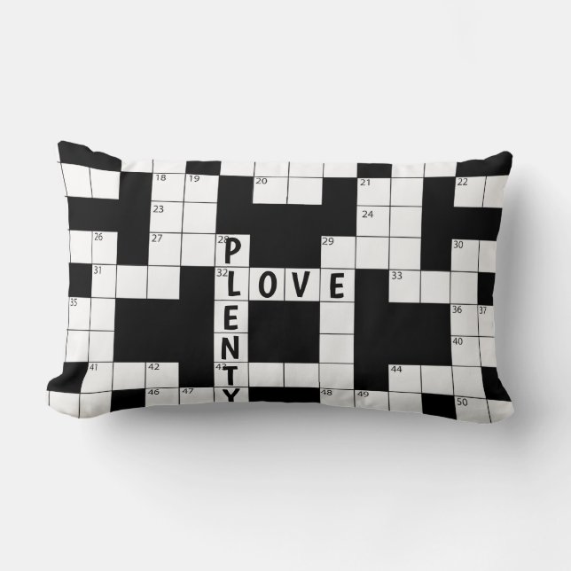 Crossword Puzzle Love Lumbar Cushion (Front)