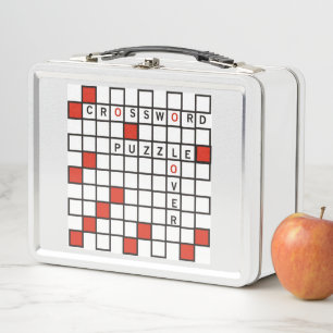 Crossword Puzzle Lover Metal Lunch Box