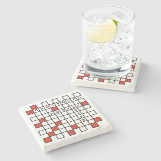 Crossword Puzzle Lover Stone Coaster