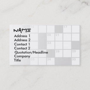 Crossword Puzzle Lovers Business Cards