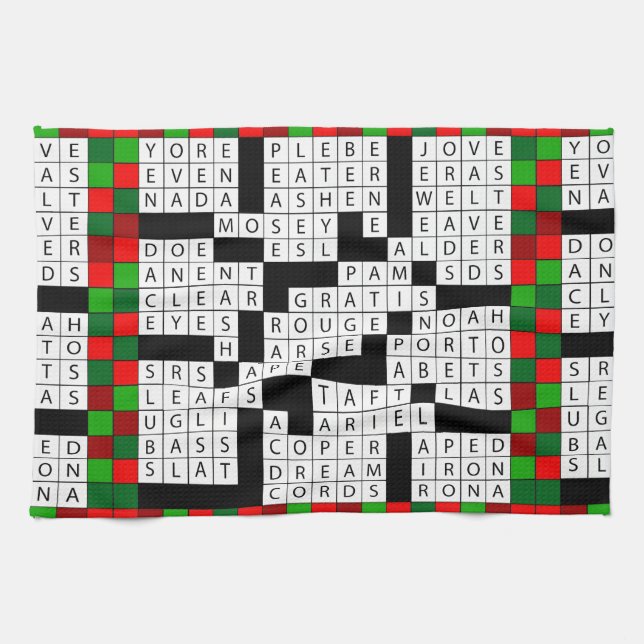 Crossword Puzzle Lovers Kitchen Towel! Tea Towel (Horizontal)