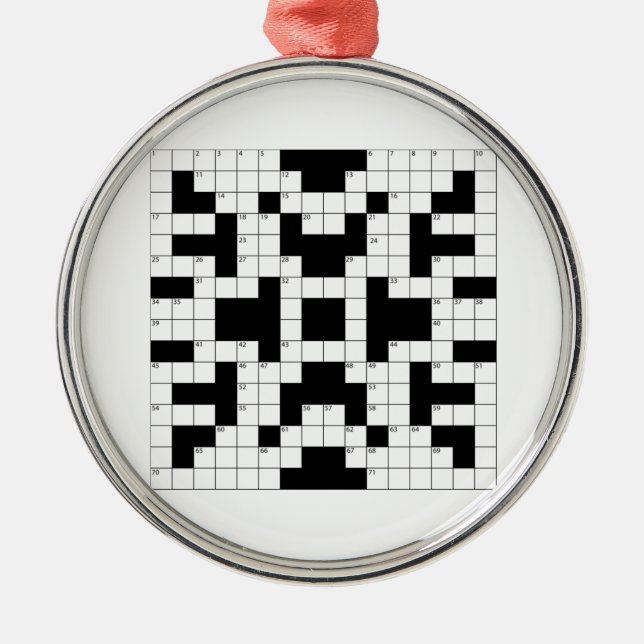 Crossword Puzzle Metal Tree Decoration (Front)