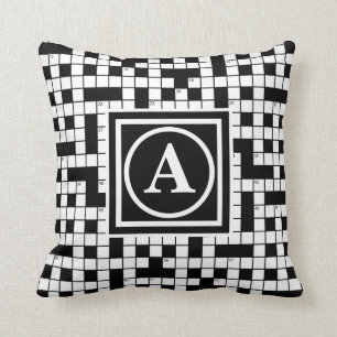 Crossword Puzzle Monogram Cushion