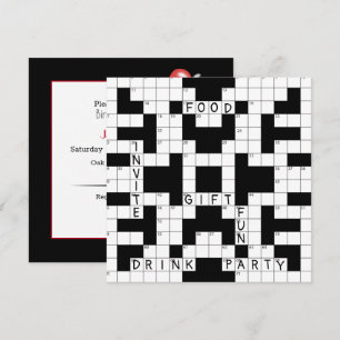 Crossword Puzzle Party  Invitation