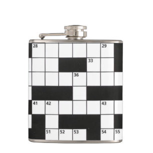 Crossword Puzzle Pattern Hip Flask