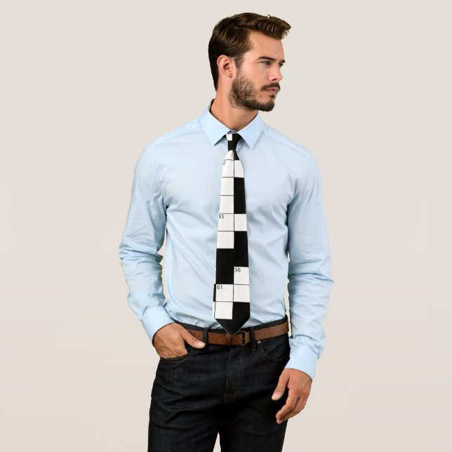 Crossword Puzzle Pattern Tie (In Situ)