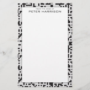 Crossword Puzzle Personalised Stationery