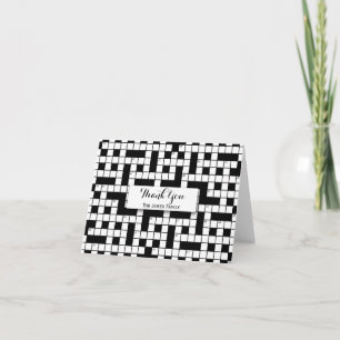 Crossword Puzzle Personalized Thank You Card