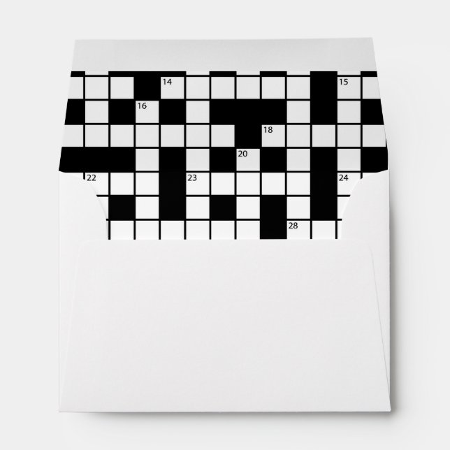 Crossword Puzzle Theme Birthday Envelope (Back (Bottom))