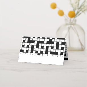 Crossword Puzzle Theme Birthday Place Card