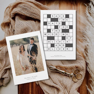 Crossword puzzle wedding save the date