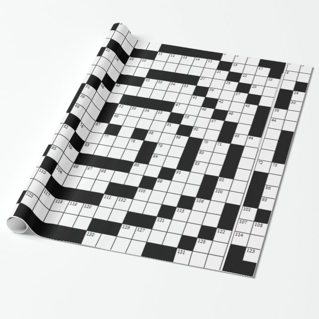 Crossword Puzzle Wrapping Paper (Unrolled)