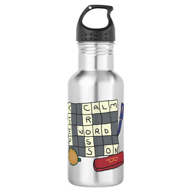 Crossword Puzzles 532 Ml Water Bottle (Front)