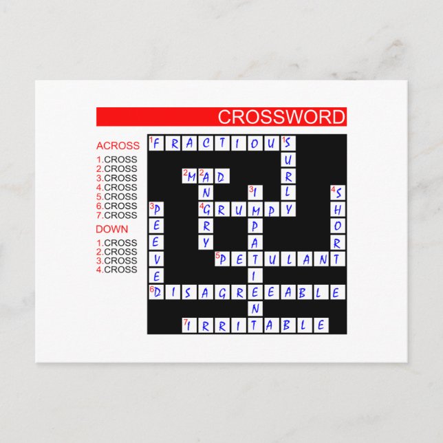 Crossword Puzzles Can Be Frustrating Postcard (Front)