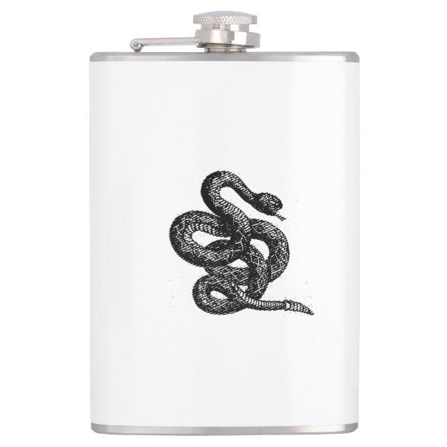 Crotalus Cascavella Snake (Venemous Pit Viper) Hip Flask (Front)