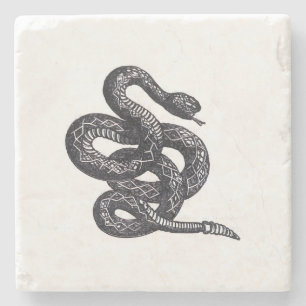 Crotalus Cascavella Snake (Venemous Pit Viper) Stone Coaster