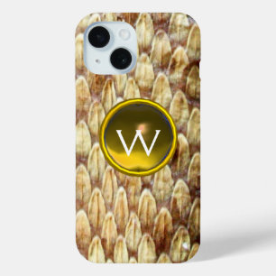 CROTALUS GOLD YELLOW GEM MONOGRAM   iPhone 15 CASE