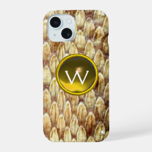 CROTALUS GOLD YELLOW GEM MONOGRAM iPhone 15 CASE