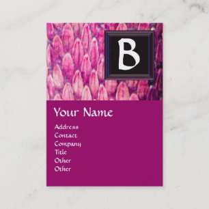 CROTALUS MONOGRAM,bright bold black pink purple Business Card