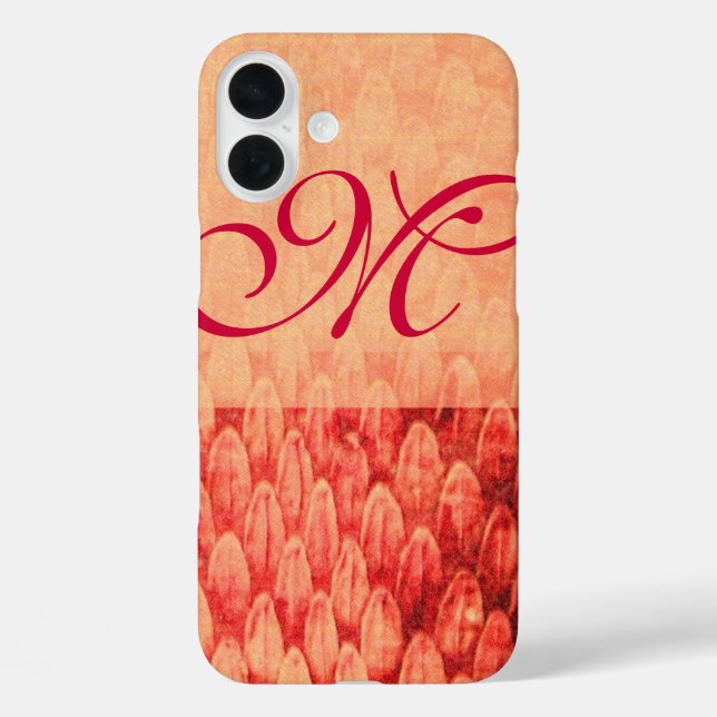 CROTALUS MONOGRAM red pink fuchsia Case-Mate iPhone Case (Back)