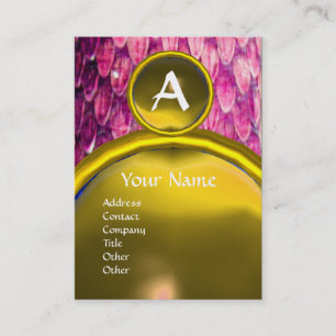 CROTALUS MONOGRAM TOPAZ ,bright bold pink purple Business Card