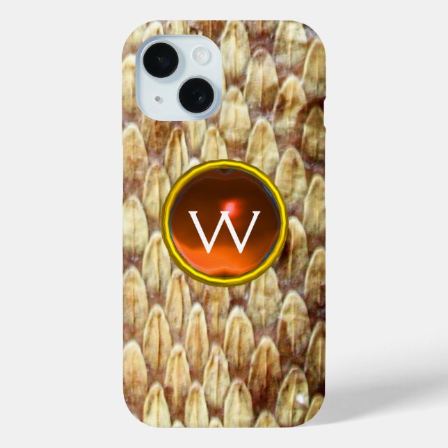 CROTALUS ORANGE GEM MONOGRAM Case-Mate iPhone CASE (Back)