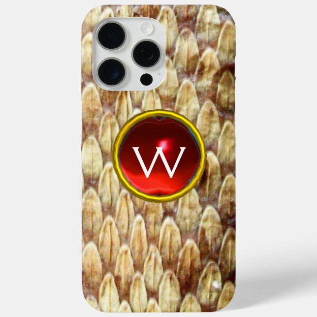CROTALUS RED RUBY GEM MONOGRAM   Case-Mate iPhone CASE (Back)